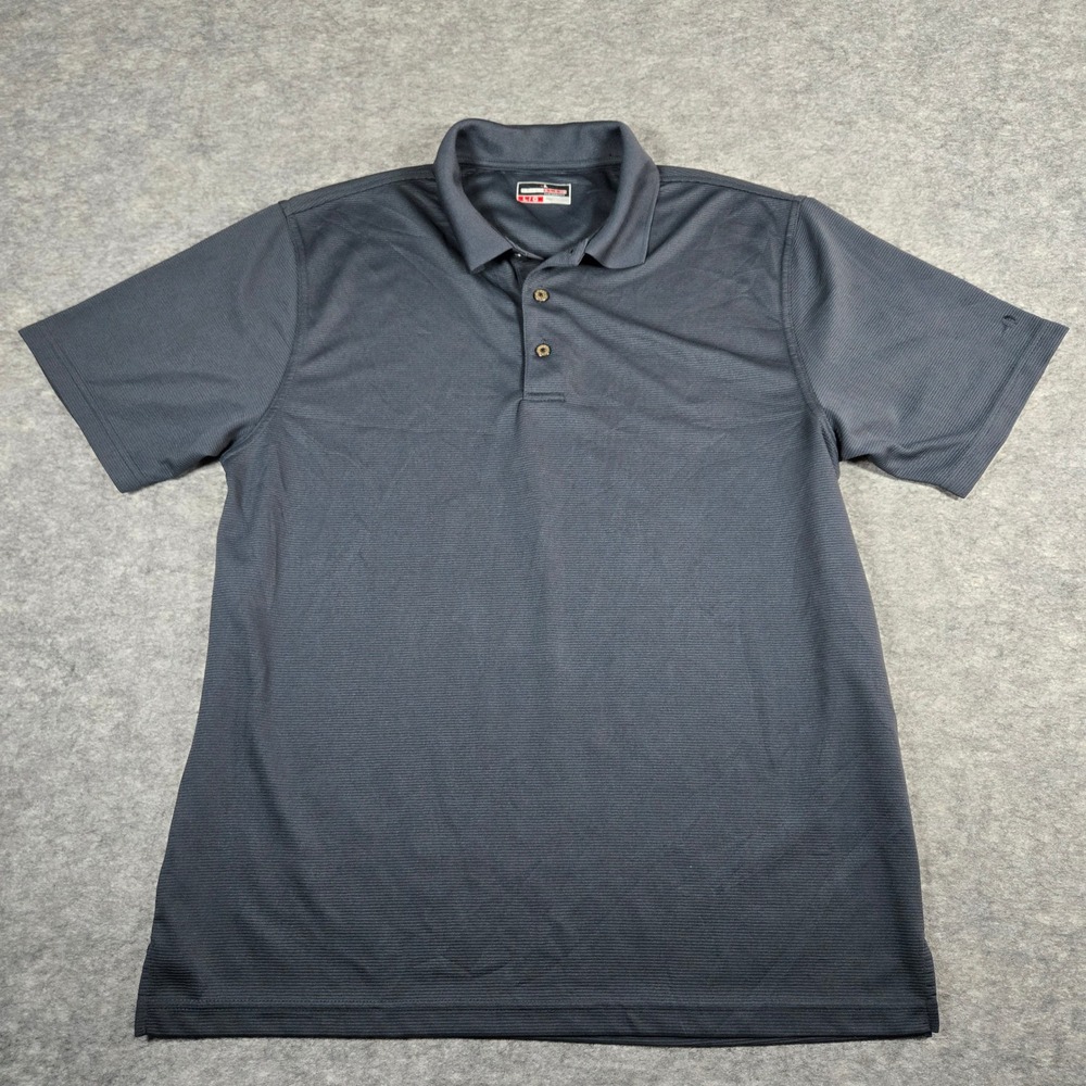Grand Slam Mens Gray Performance Textured Polo Shirt Large